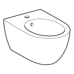Geberit Acanto Wandbidet, geschlossenes Keramikdesign mit Überlauf, 53cm, Weiß... GEBERIT-502825001 4025410071699 (Abb. 1)