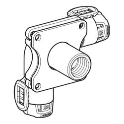 Geberit FlowFit Eckwanddurchführung 90 Grad d 20mm, Rp 1/2″... GEBERIT-620823001 4025410705891 (Abb. 1)