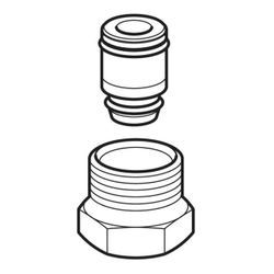 Geberit Anschlussverschraubung mit Außengewinde, Heimeier CW617N, d 16mm, G 1/2″, ve... GEBERIT-650515221 4025416726739 (Abb. 1)