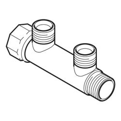 Geberit Verteiler mit Gewindeanschluss, Verteilerabgang für Eurokonus, CW617N, R 1",... GEBERIT-613422001 4025416802754 (Abb. 1)