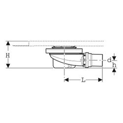 Geberit Duschwannenablauf für Setaplano Duschfläche, Sperrwasserhöhe 50mm, Außendurc... GEBERIT-154016001 4025416536529 (Abb. 1)