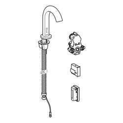 Geberit Piave Waschtischarmatur Standmontage, Generatorbetrieb, für UP-Funktionsbox ... GEBERIT-116185211 4025416834724 (Abb. 1)