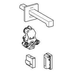 Geberit Brenta Waschtischarmatur Wandmontage, Generatorbetrieb, mit Mischer, Länge 1... GEBERIT-116276SN1 4025410065261 (Abb. 1)