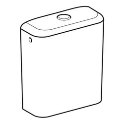 Geberit iCon Square Aufputzspülkasten aufgesetzt, 2-Mengen-Spülung, Wasseranschluss ... GEBERIT-228950600 4022009329506 (Abb. 1)