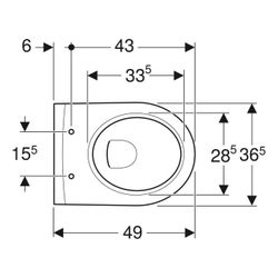 Geberit iCon Wand-WC Tiefspüler, verkürzte Ausladung, geschlossene Form, Rimfree Tie... GEBERIT-204070600 4022009334975 (Abb. 1)