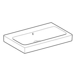 Geberit iCon Waschtisch, Breite 75cm, Tiefe 48,5cm, ohne Hahnloch, Überlauf sichtbar... GEBERIT-124078000 4022009333183 (Abb. 1)