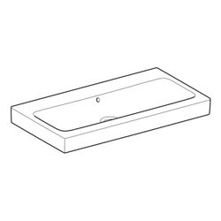 Geberit iCon Waschtisch, Breite 90cm, Tiefe 48,5cm, ohne Hahnloch, Überlauf sichtbar... GEBERIT-124093600 4022009320701 (Abb. 1)