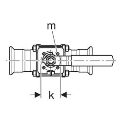 Geberit Mapress Edelstahl Kugelhahn mit Betätigungshebel, geflanscht Außendurchmesser 18... GEBERIT-92101 4024723921011 (Abb. 1)
