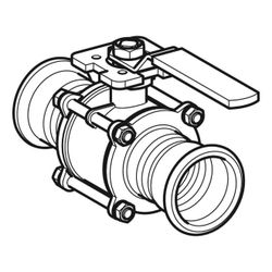 Geberit Mapress Edelstahl Kugelhahn mit Betätigungshebel, geflanscht Außendurchmesser 88... GEBERIT-92108 4024723921080 (Abb. 1)