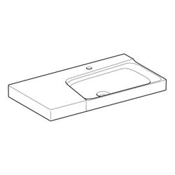 Geberit Xeno2 Waschtisch, Ablagefläche links, Breite 90cm, Tiefe 48cm, Hahnloch mitt... GEBERIT-500535011 4025416605546 (Abb. 1)
