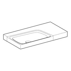 Geberit Xeno2 Waschtisch, Ablagefläche rechts, Breite 90cm, Tiefe 48cm, ohne Hahnloc... GEBERIT-500534011 4025416605522 (Abb. 1)