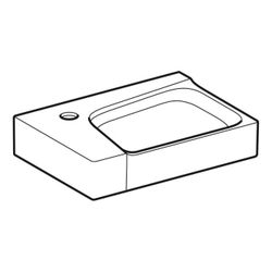 Geberit Xeno2 Handwaschbecken, 40x12,5x28cm, Hahnloch links, ohne Überlauf, Weiß/Ker... GEBERIT-500528011 4025416608646 (Abb. 1)