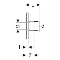 Geberit Mapress C-Stahl Flansch 6 bar, mit Pressmuffe Außendurchmesser 54mm, DN 50... GEBERIT-23748 4024723237488 (Abb. 1)