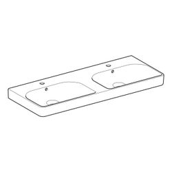 Geberit Smyle Square Doppelwaschtisch, Breite 120cm, Tiefe 48cm, Hahnloch mittig, Üb... GEBERIT-500223018 4025416357681 (Abb. 1)