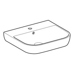 Geberit Smyle Waschtisch, Breite 55cm, Tiefe 48cm, Hahnloch mittig, Überlauf sichtba... GEBERIT-500227011 4025416520283 (Abb. 1)