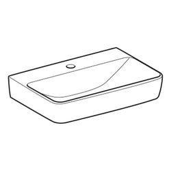 Geberit Renova Compact Waschtisch, 55x37cm, Hahnloch, ohne Überlauf, Weiß... GEBERIT-502998001 4064746008214 (Abb. 1)