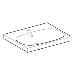Geberit Acanto Waschtisch, Breite 60cm, Tiefe 48,2cm, Hahnloch mittig, Überlauf sich... GEBERIT-500620012 4022009352825 (Abb. 1)