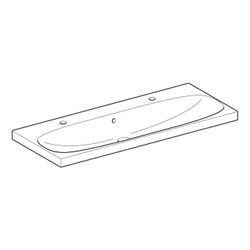 Geberit Acanto Waschtisch, Breite 120cm, Tiefe 48,2cm, Hahnloch links, rechts, Überl... GEBERIT-501880001 4025410895615 (Abb. 1)