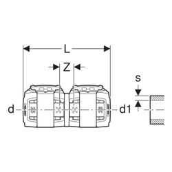 Geberit FlowFit Übergang auf Fremdsystem d 20mm, 2,8–2,9mm... GEBERIT-620712001 4025410072412 (Abb. 1)
