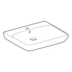 Geberit Renova Comfort Waschtisch barrierefrei, Breite 65cm, Tiefe 55cm, Hahnloch mi... GEBERIT-258565000 4022009344011 (Abb. 1)
