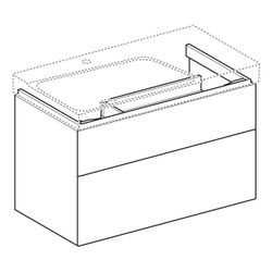 Geberit Xeno2 Unterschrank für Waschtisch Ablagefläche 2 Schubladen 88x53x462cm Weiß... GEBERIT-500515011 4025416610144 (Abb. 1)