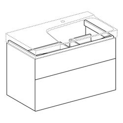 Geberit Xeno2 Unterschrank für Waschtisch mit Ablagefläche links, 2 Schubladen 88x53... GEBERIT-500516011 4025416610229 (Abb. 1)