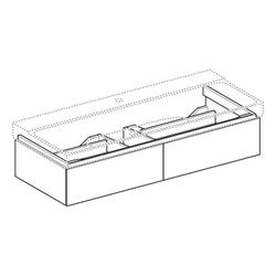 Geberit Xeno2 Unterschrank für Waschtisch mit, B ab 120cm, 2 Schubladen, 117,4x22x46... GEBERIT-500517431 4025416610298 (Abb. 1)