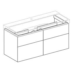Geberit Xeno2 Unterschrank für Waschtisch, mit, Breite ab 120cm, 4 Schubladen, 117,4... GEBERIT-500518011 4025416610304 (Abb. 1)