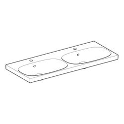 Geberit Acanto Doppelwaschtisch, Breite 120cm, Tiefe 48,2cm, Hahnloch mittig, Überla... GEBERIT-500627012 4022009352894 (Abb. 1)
