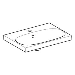 Geberit Acanto Waschtisch verkürzte Ausladung, Breite 60cm, Tiefe 42,2cm, Hahnloch m... GEBERIT-500631012 4022009352931 (Abb. 1)