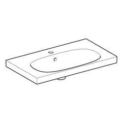 Geberit Acanto Waschtisch verk. Ausladung, Ablagefläche, B 75cm T 42,2cm Hahnloch mi... GEBERIT-500632018 4022009353112 (Abb. 1)