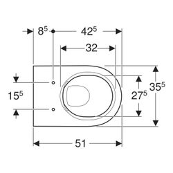 Geberit Acanto Wand-WC Tiefspüler, geschlossene Form, Rimfree Tiefe 51cm, Weiß... GEBERIT-500600012 4022009353242 (Abb. 1)