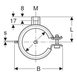 Geberit Rohrschelle gedämmt, mit Gewindemuffe M8, M10 1,0215, di 25–30mm, galvanisch... GEBERIT-601853261 4025416498452 (Abb. 1)