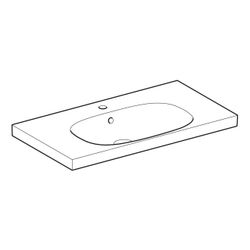 Geberit Acanto Waschtisch mit Ablagefläche, Breite 90cm, Tiefe 48,2cm, Hahnloch mitt... GEBERIT-500623018 4022009353020 (Abb. 1)