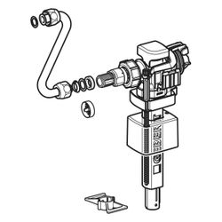 Geberit Füllventil Typ 383 Wasseranschluss seitlich 3/8", Nippel aus Messing, für Un... GEBERIT-240705005 4064746036972 (Abb. 1)