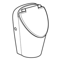 Geberit Renova S Urinal mit Deckel, Zulauf von hinten, Abgang nach hinten oder unten... GEBERIT-503110001 4064746028427 (Abb. 1)