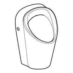 Geberit Renova M Urinal, Zulauf von hinten, Abgang nach hinten oder unten, Weiß... GEBERIT-503120001 4064746028496 (Abb. 1)
