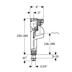 Geberit Typ 360 Füllventil Wasseranschluss unten 3/8", Nippel aus Kunststoff, GB... GEBERIT-281204001 4025416564560 (Abb. 1)