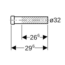 Geberit Verlängerung Außendurchmesser 32mm, Länge 29,6cm, Alpinweiß, Quetschverschra... GEBERIT-152173111 4025416080046 (Abb. 1)