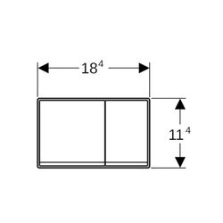Geberit Omega 60 Drückerplatte, 2-Mengen-Spülung, Square, flächenbündig Schwarz, ver... GEBERIT-115081SJ1 4025416301370 (Abb. 1)