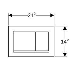 Geberit Omega 20 (ex Omega 30) Drückerplatte, 2-Mengen-Spülung Square, Schwarz/Matts... GEBERIT-115080DW1 4025410693754 (Abb. 1)