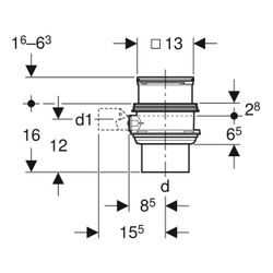 Geberit Varino Bodenablauf vertikal, d110 d 110mm, d1 50mm... GEBERIT-388022001 4025416580737 (Abb. 1)