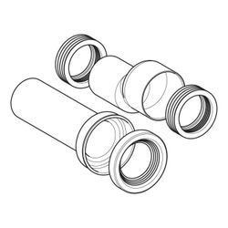 Geberit Anschlussset für Stand-WC TurboFlush, Abgang horizontal, 90mm, Kunststoff, 1... GEBERIT-152062001 4064746039270 (Abb. 1)