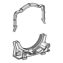 Geberit Rohrschelle für Anschlussbogen für WC, 49/77mm, 90mm, Kunststoff, 242012002... GEBERIT-242012002 4064746032004 (Abb. 1)
