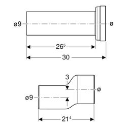 Geberit Anschlussset für Stand-WC TurboFlush, Abgang horizontal, 90mm, Kunststoff, 1... GEBERIT-152062001 4064746039270 (Abb. 1)