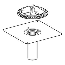 Geberit Pluvia Dachwassereinlauf mit Anschlussblech Laubfang aus Aluminiumguss, Abla... GEBERIT-359129001 4025416558088 (Abb. 1)