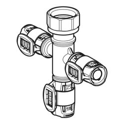 Geberit Verteilerspinne mit FlowFit Pressanschlüssen, 16 x 3/4", 3-fach... GEBERIT-653434001 4064746056697 (Abb. 1)