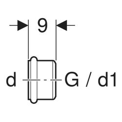 Geberit Löthülse mit O-Ring d 40mm G 1 1/2"... GEBERIT-159623001 4025416024392 (Abb. 1)