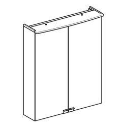Geberit Option Basic Spiegelschrank, Beleuchtung, 2 Türen, 56x67,7x18cm, CEE 7/4,7/3... GEBERIT-500258001 4025416355489 (Abb. 1)