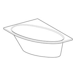 Geberit Renova asymmetrische Badewanne Länge 100cm, Breite 100cm, Abgang rechts... GEBERIT-657350000 4022009282139 (Abb. 1)